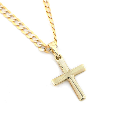 10k Real Yellow Gold Cross Religious Charm Pendant 0.75" Men Women 11MM 0.5g - Elite Jewelers - Charms & Pendants
