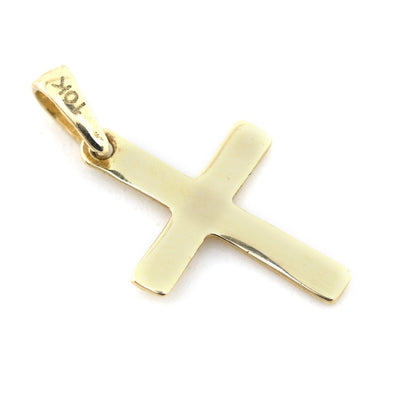 10k Real Yellow Gold Cross Religious Charm Pendant 0.75" Men Women 11MM 0.5g - Elite Jewelers - Charms & Pendants