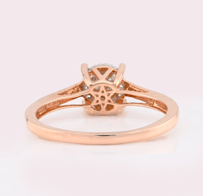 10K Rose Gold 0.18CT Natural Diamond Round Flower Women Ring - Elite Jewelers - Rings