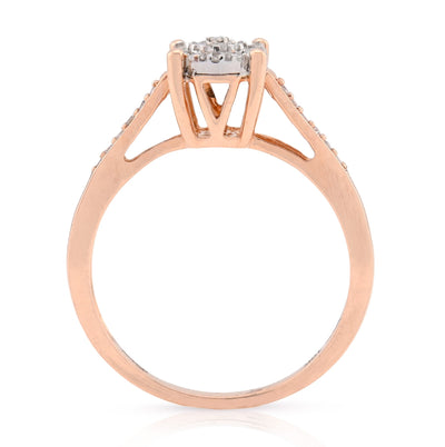 10K Rose Gold 0.18CT Natural Diamond Round Flower Women Ring - Elite Jewelers - Rings