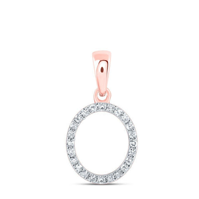 10k Rose Gold 0.1CTW Natural Diamond Initial "O" Charm 0.55g Alphabet Pendant - Elite Jewelers - Charms & Pendants