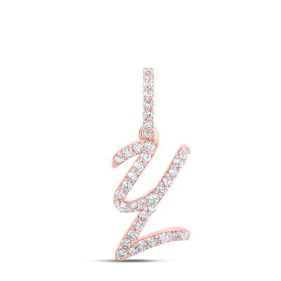 10k Rose Gold 0.71gms 0.13CTW Natural Diamond Initial "Y" Letter Pendant Charm - Elite Jewelers - Charms & Pendants