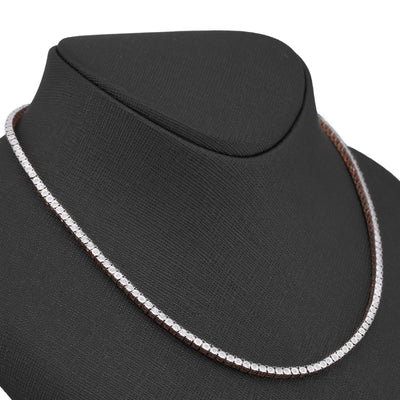 10K Rose Gold 0.78CT Natural Diamond 2.5MM Illusion Tennis Chain 18" Men Women Necklace - Elite Jewelers-Necklaces