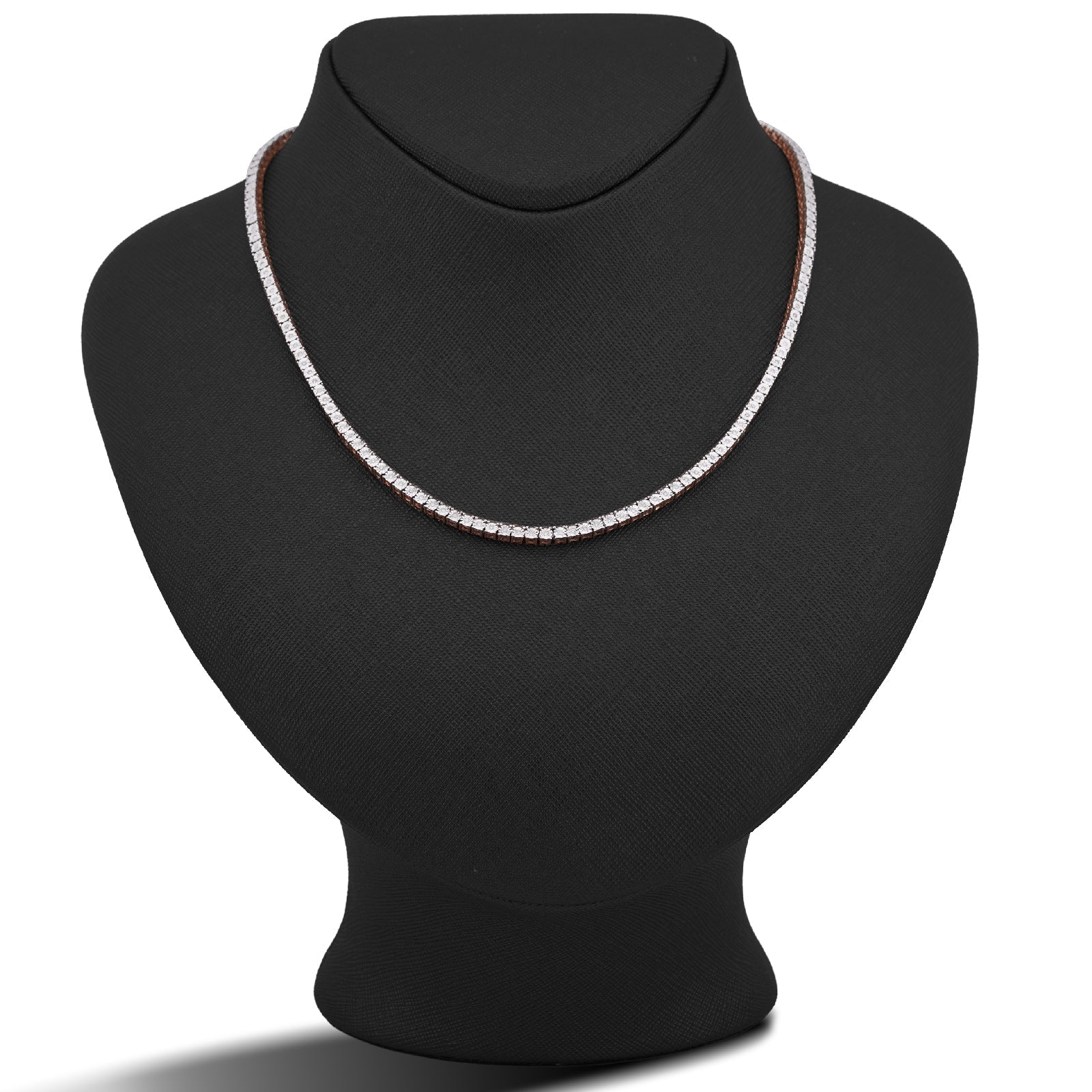 10K Rose Gold 0.78CT Natural Diamond 2.5MM Illusion Tennis Chain 18" Men Women Necklace - Elite Jewelers-Necklaces