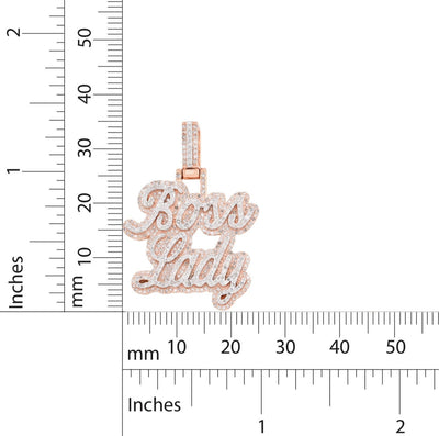10k Rose Gold 1.12CTW Natural Diamond "Boss Lady" Pendant 8.2gms Womens Charm - Elite Jewelers - Charms & Pendants