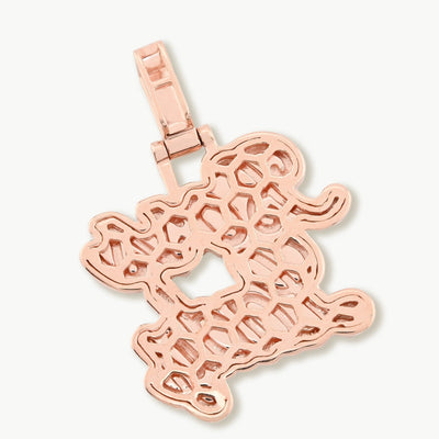 10k Rose Gold 1.12CTW Natural Diamond "Boss Lady" Pendant 8.2gms Womens Charm - Elite Jewelers - Charms & Pendants