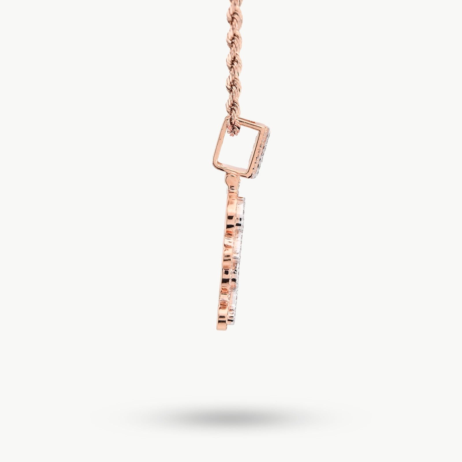 10k Rose Gold 1.12CTW Natural Diamond "Boss Lady" Pendant 8.2gms Womens Charm - Elite Jewelers - Charms & Pendants