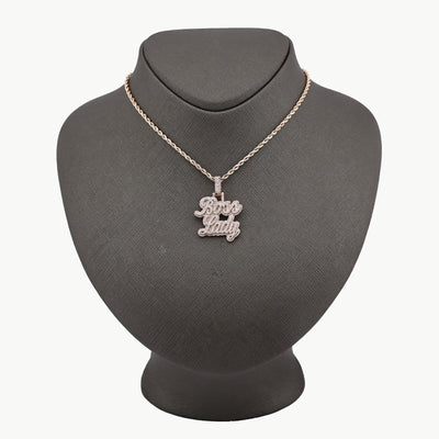 10k Rose Gold 1.12CTW Natural Diamond "Boss Lady" Pendant 8.2gms Womens Charm - Elite Jewelers - Charms & Pendants
