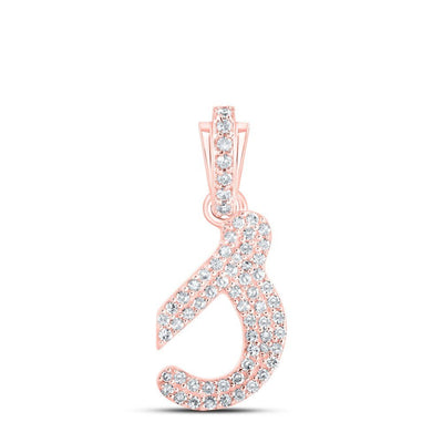 10k Rose Gold 1.17gms 0.25CTW Natural Diamond Initial "S" Letter Pendant Charm - Elite Jewelers - Charms & Pendants