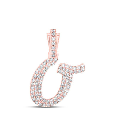 10k Rose Gold 1.36gms 0.33CTW Natural Diamond Initial "O" Letter Pendant Charm - Elite Jewelers - Charms & Pendants