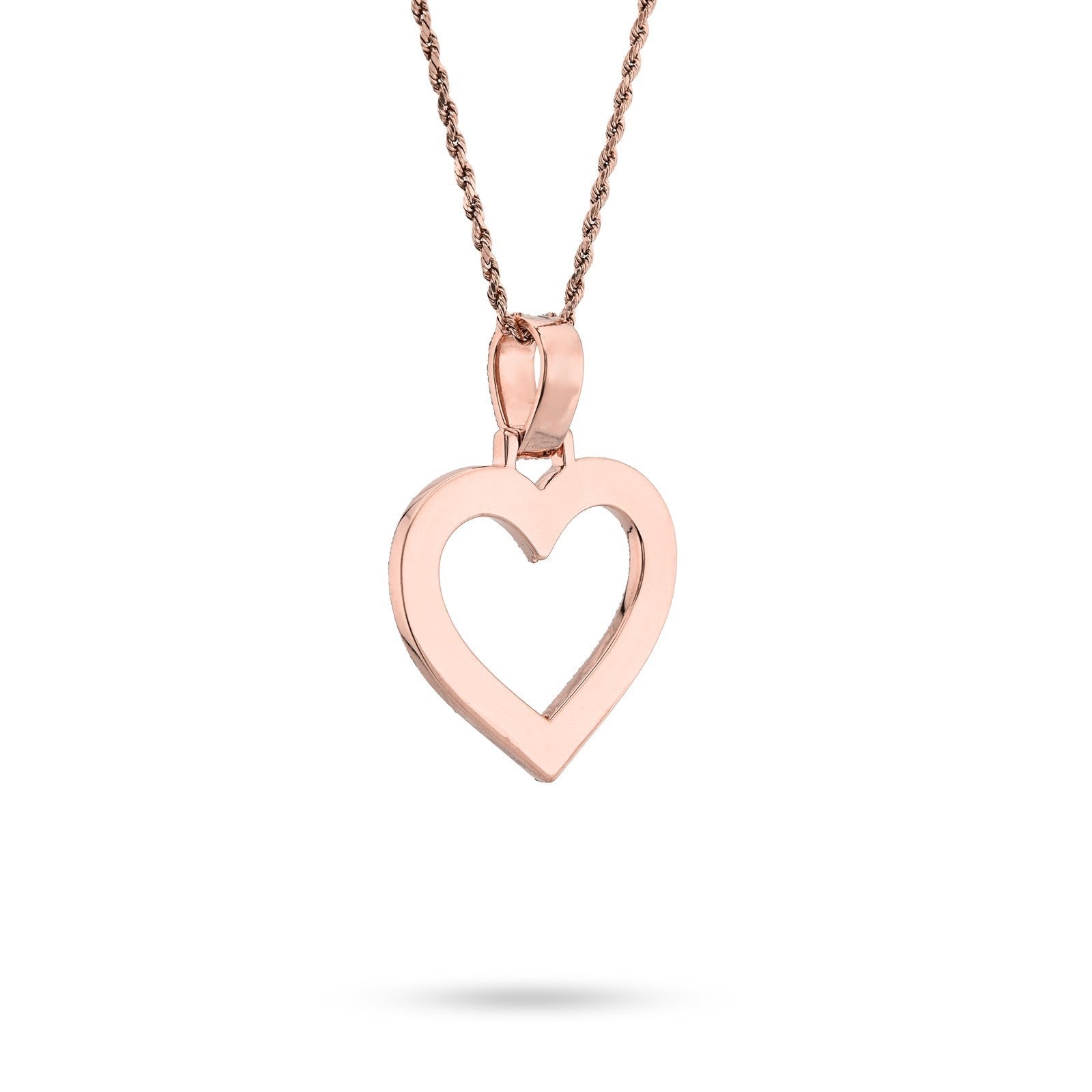 10k Rose Gold 1.5CTW Natural Diamond Heart Shaped Pendant For Womens 19.8g Charm - Elite Jewelers - Charms & Pendants