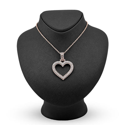 10k Rose Gold 1.5CTW Natural Diamond Heart Shaped Pendant For Womens 19.8g Charm - Elite Jewelers - Charms & Pendants