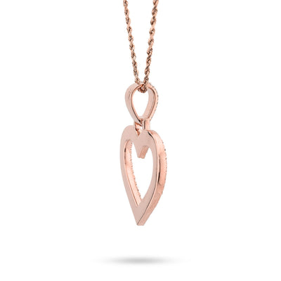 10k Rose Gold 1.5CTW Natural Diamond Heart Shaped Pendant For Womens 19.8g Charm - Elite Jewelers - Charms & Pendants