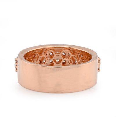 10K Rose Gold 2.05CT 4 Row Natural Diamond Men Band Ring - Elite Jewelers - Rings