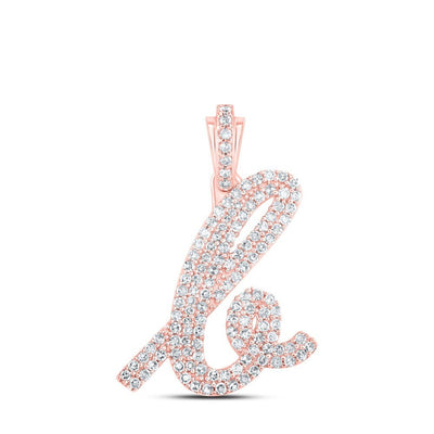 10k Rose Gold 2.5g 0.6CTW Natural Diamond Initial "B" Pendant Alphabet Charm - Elite Jewelers - Charms & Pendants