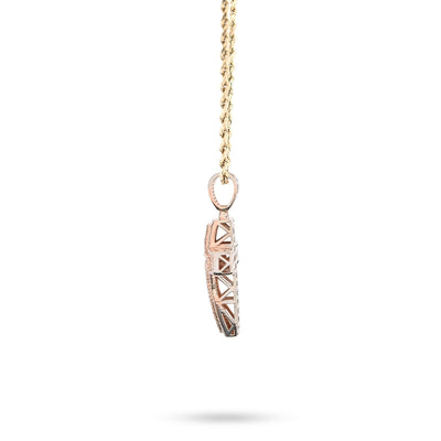 10k Rose Gold 2CTW Natural Round/Baguette Diamond ICED Cross Pendant 5.9g Charm - Elite Jewelers - Charms & Pendants