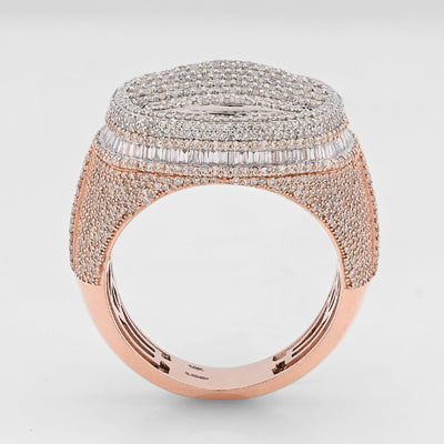 10K Rose Gold 3.43CT Natural Diamond Round Shape Men Pinky Ring 15.8g - Elite Jewelers - Rings