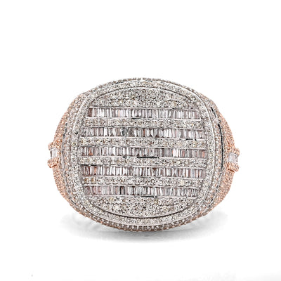 10K Rose Gold 3.43CT Natural Diamond Round Shape Men Pinky Ring 15.8g - Elite Jewelers - Rings