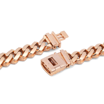 10K Rose Gold 34.92CT Natural Baguette/Round Diamond Cuban Link 18MM 306 Grams Chain Men 22" Neckalce - Elite Jewelers-Necklaces