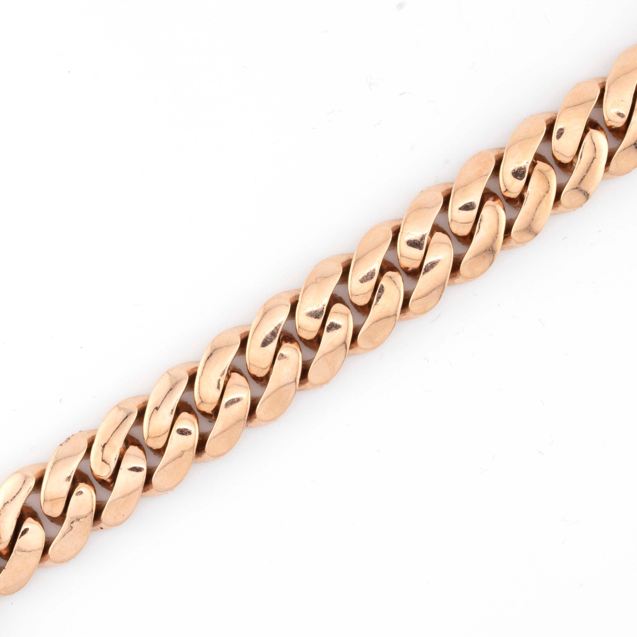 10K Rose Gold 4 Row Honeycomb Cuban 16CT Diamond Bracelet all Round Diamonds - Elite Jewelers - Bracelets