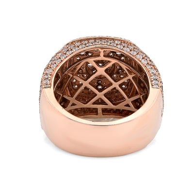 10K Rose Gold 4.80CT Natural Diamond Rectangular Shape Men 17.9g Pinky Ring - Elite Jewelers - Rings