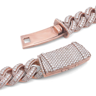 10K Rose Gold 60.58CT Round Cuban link natural Diamond 203 Grams Chain Men 15MM 22" Neckalce - Elite Jewelers-Necklaces