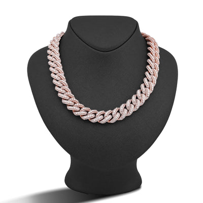 10K Rose Gold 60.58CT Round Cuban link natural Diamond 203 Grams Chain Men 15MM 22" Neckalce - Elite Jewelers-Necklaces