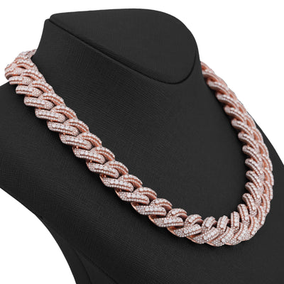10K Rose Gold 60.58CT Round Cuban link natural Diamond 203 Grams Chain Men 15MM 22" Neckalce - Elite Jewelers-Necklaces