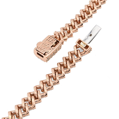 10k Rose Gold 62.4g 18CTW Natural Diamond 8MM Cuban Link Chain 21 Inch Necklace - Elite Jewelers - Necklaces & Chains