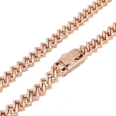 10k Rose Gold 62.4g 18CTW Natural Diamond 8MM Cuban Link Chain 21 Inch Necklace - Elite Jewelers - Necklaces & Chains