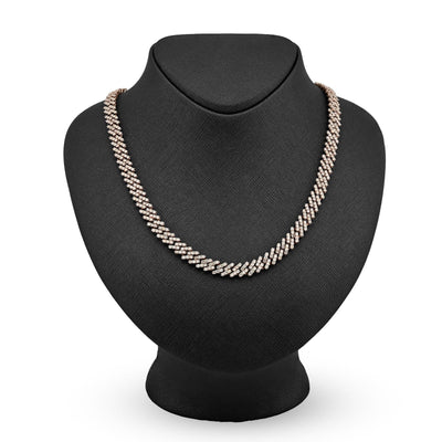 10k Rose Gold 62.4g 18CTW Natural Diamond 8MM Cuban Link Chain 21 Inch Necklace - Elite Jewelers - Necklaces & Chains