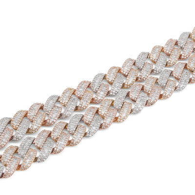 10K Rose Gold 8.60CT Natural Diamond Snake Cuban link Chain 10MM 22" Men Necklace - Elite Jewelers-Necklaces
