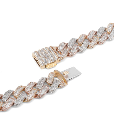10K Rose Gold 8.60CT Natural Diamond Snake Cuban link Chain 10MM 22" Men Necklace - Elite Jewelers-Necklaces
