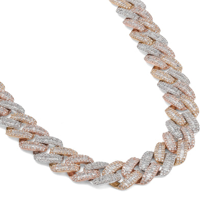 10K Rose Gold 8.60CT Natural Diamond Snake Cuban link Chain 10MM 22" Men Necklace - Elite Jewelers-Necklaces