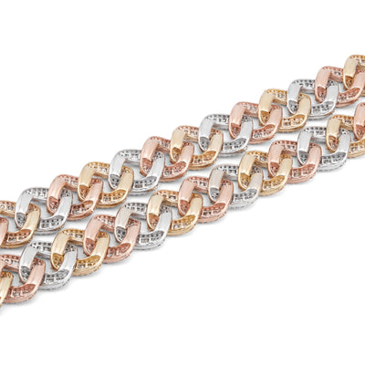 10K Rose Gold 8.60CT Natural Diamond Snake Cuban link Chain 10MM 22" Men Necklace - Elite Jewelers-Necklaces