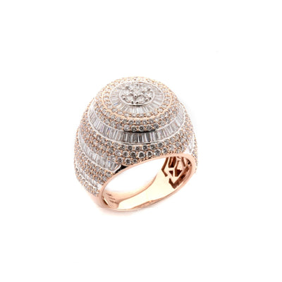 10K Rose Gold Baguette Round Diamond Pinky Ring - Elite Jewelers - Rings