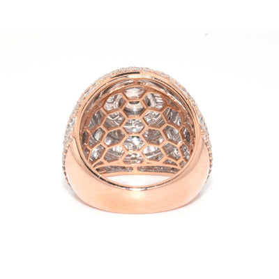 10K Rose Gold Baguette Round Diamond Pinky Ring - Elite Jewelers - Rings