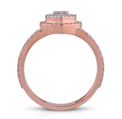 10K Rose Gold Two Layer Heart Shape 0.76CT Lab Diamond Women Ring - Elite Jewelers - Rings