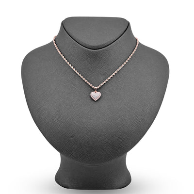 10k Rose & White Gold 1.6g 0.4CTW Natural Diamond Dome Heart Shape Pendant Charm - Elite Jewelers - Charms & Pendants