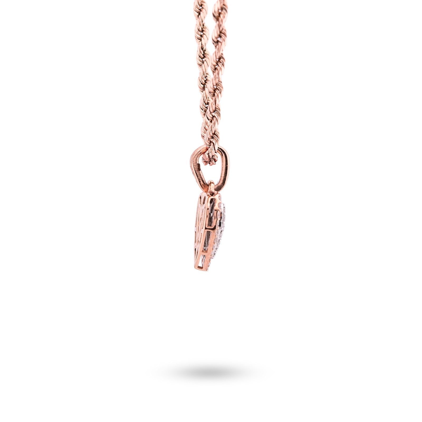 10k Rose & White Gold 1.6g 0.4CTW Natural Diamond Dome Heart Shape Pendant Charm - Elite Jewelers - Charms & Pendants