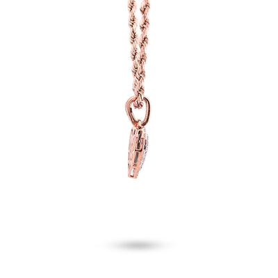 10k Rose & White Gold 1.6g 0.4CTW Natural Diamond Dome Heart Shape Pendant Charm - Elite Jewelers - Charms & Pendants