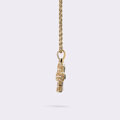 10k Two Tone Gold 0.88CTW Natural Diamond Egyptian Ankh Cross Pendant 5.1g Charm - Elite Jewelers - Charms & Pendants