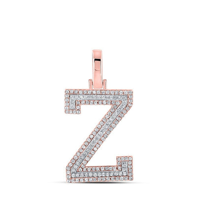 10k Two - Tone Gold 3.25g 0.43CTW Natural Diamond Initial "Z" Pendant Letter Charm - Elite Jewelers - Charms & Pendants