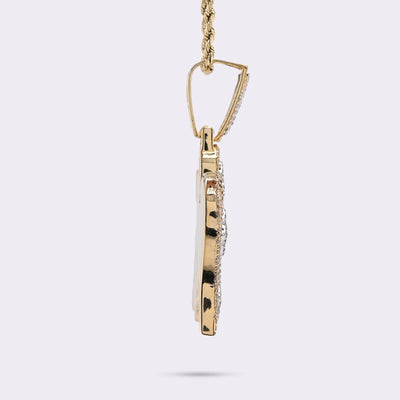 10k Two Tone Gold 4.3CTW Natural Diamond 3D Angel Wings Cross Pendant 21g Charm - Elite Jewelers - Charms & Pendants