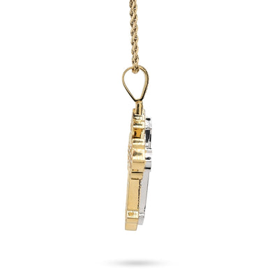 10k Two Tone Gold 5CTW Natural Diamond 3D Cross Pendant 21.9g Religious Charm - Elite Jewelers - Charms & Pendants