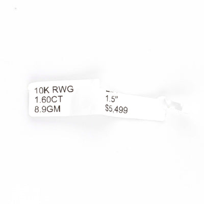 10K TwoTone Rose White Gold Baguette and Round 3D Heart 1.60CT Diamond Pendant 1.5" - Elite Jewelers - Charms & Pendants