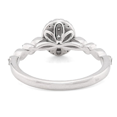 10K White Gold 0.20CT Natural Dimaond Oval Shape Women Band Ring - Elite Jewelers - Rings