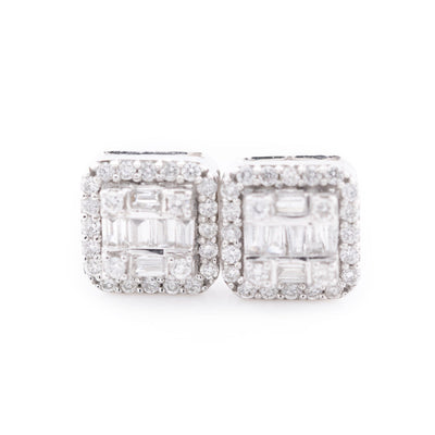 10k White Gold 0.26CT Diamond Square Stud Earrings - Elite Jewelers - Earrings