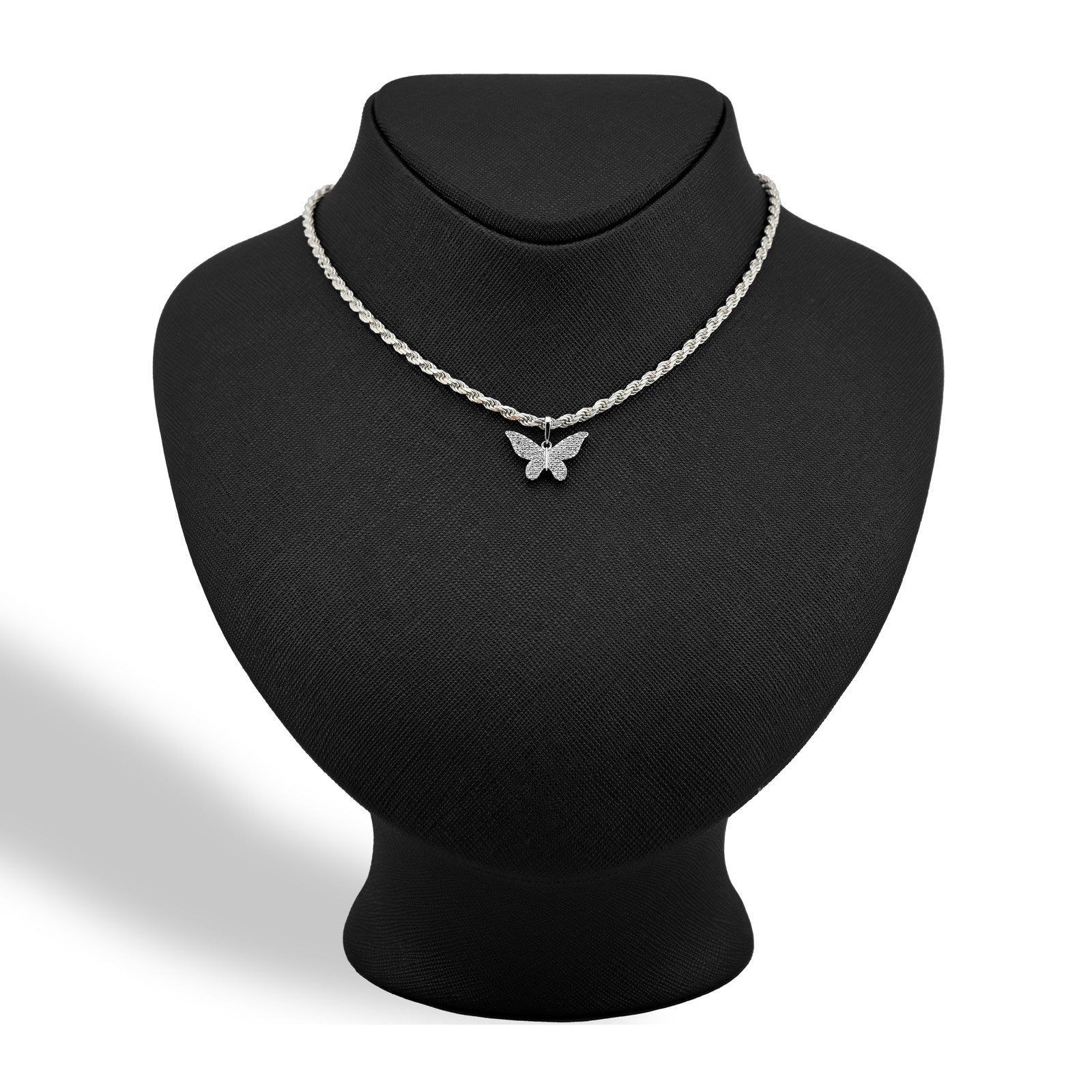 10k White Gold 0.26CTW Natural Diamond Butterfly Pendant 1.4g Womens Charm - Elite Jewelers - Charms & Pendants