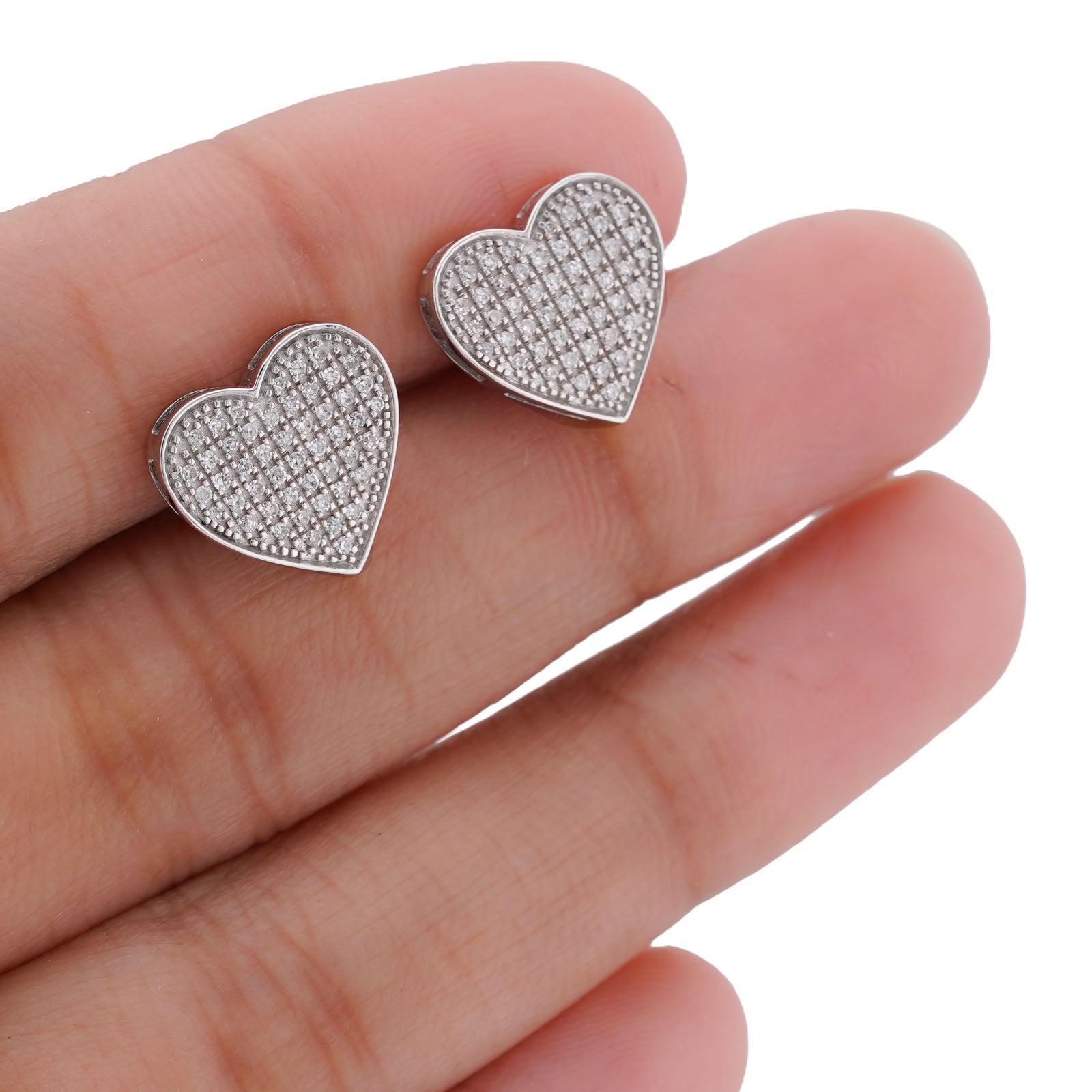 10K White Gold 0.3CT Natural Diamond Heart Shape Women Earrings - Elite Jewelers-Earrings